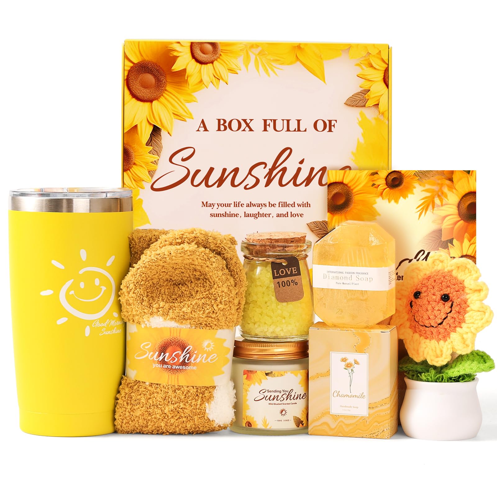Sunshine Cestas de Regalo para Mujeres Hermanas Set de 7 Piezas Cuidado Personal Amistad