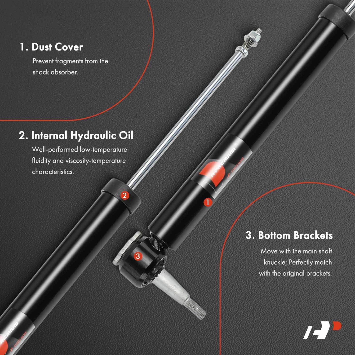 A-Premium Rear Suspension Shock Absorber Compatible with Ford Explorer 2020 2021 2022, AWD, 2-PC Set