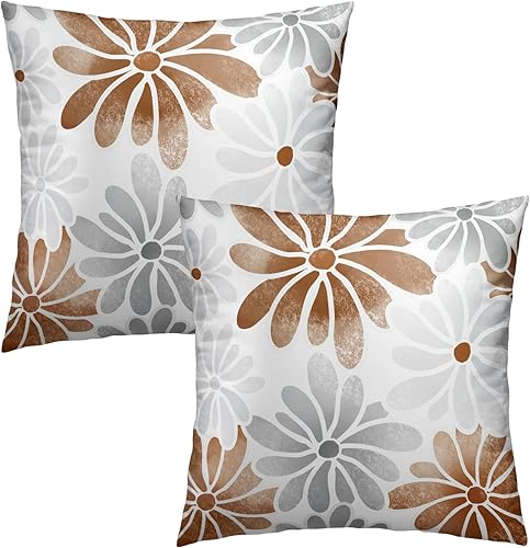 Miniatura 3 de Kawani Juego de 2 fundas de cojín azul marino de 16 x 16 pulgadas, fundas de cojín de flores de dalia aguamarina morada, decoración floral verde