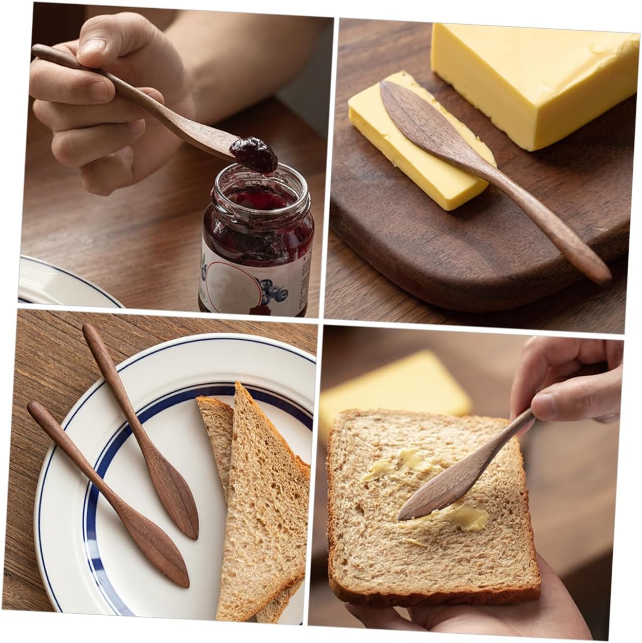 ULTECHNOVO Jam Spreader Knife Ergonomic Wooden Butter Spreader for Easy Use Portable and Lightweight for Home Baking and Cooking for Jams and Soft Cheeses