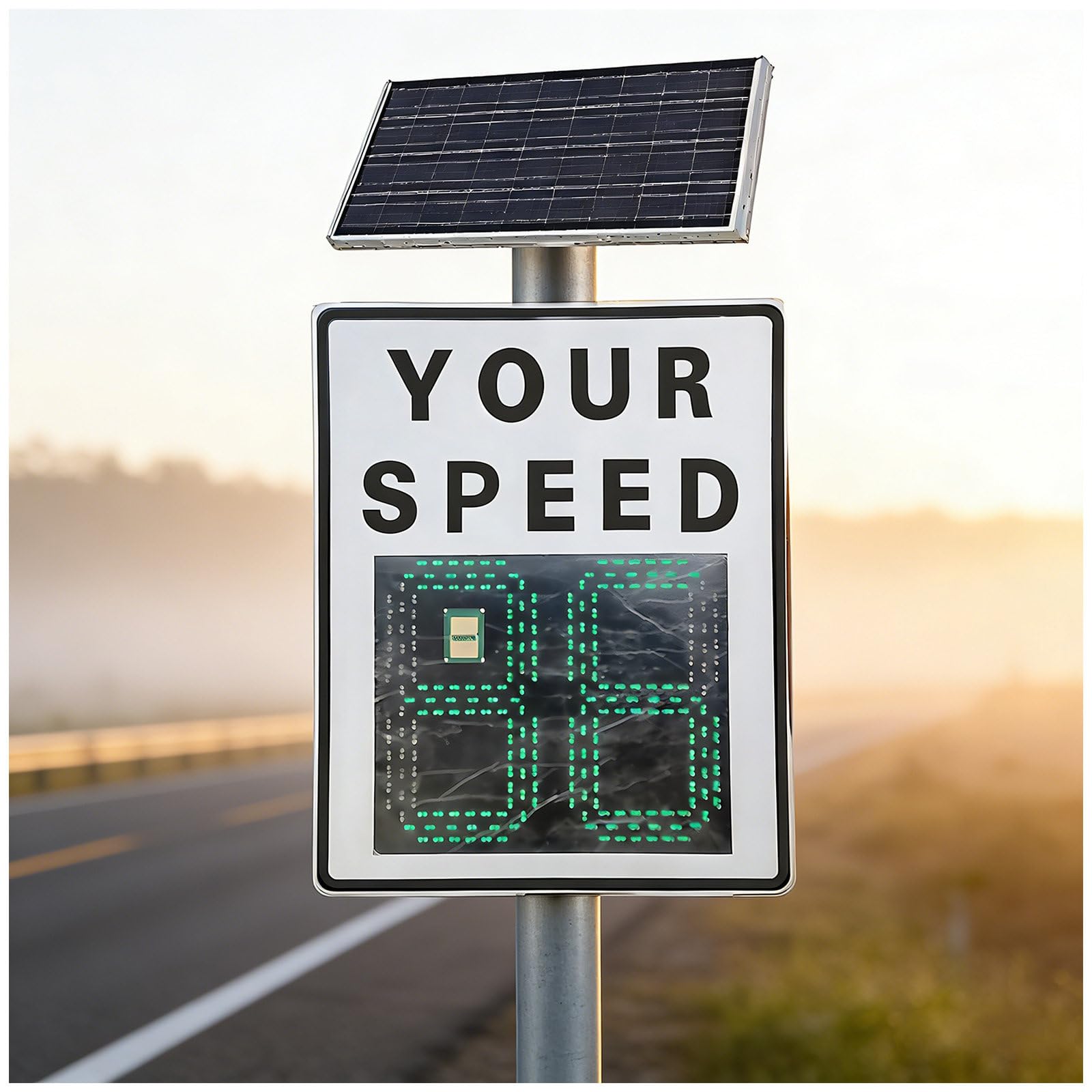 Cielobloen Multicolor Radar Speed Display Sign – Solar Powered, Solar Powered Radar Speed Limit Sign, 23.6×35.4Inch Aluminum, 200M Visibility, Custom Speed Limits 5-95Km/H, Ip65, For Road Safety