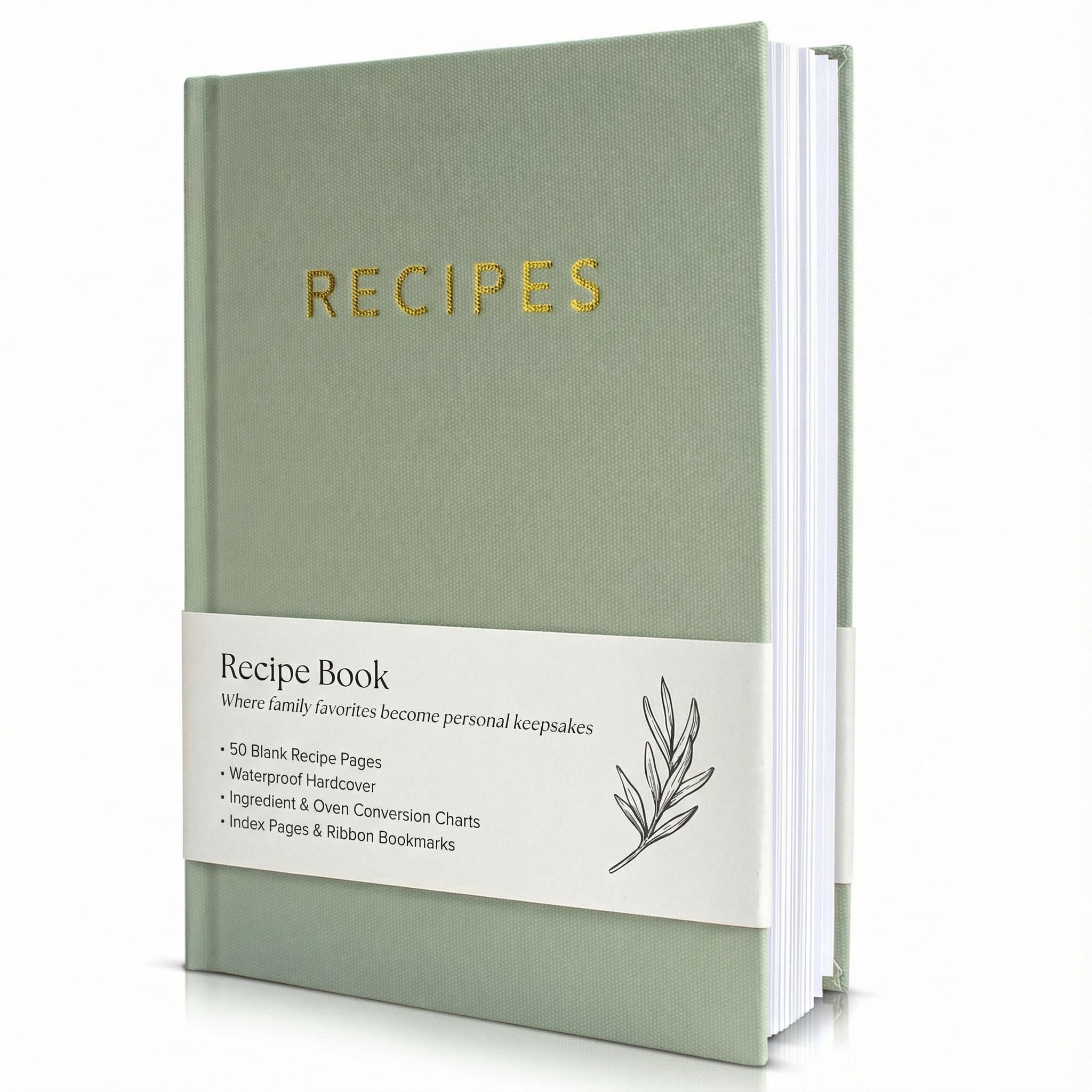 Livre de recettes vierge ZICOTO avec couverture imperméable pour organiser vos plats