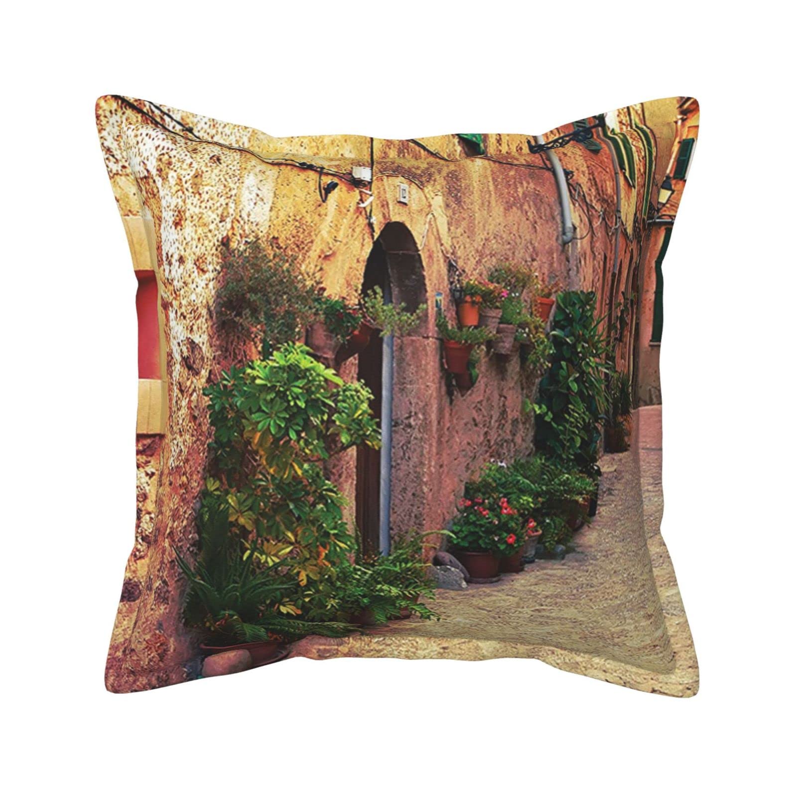 Housses de coussin simili cuir Espagne vintage carrées pour décoration maison