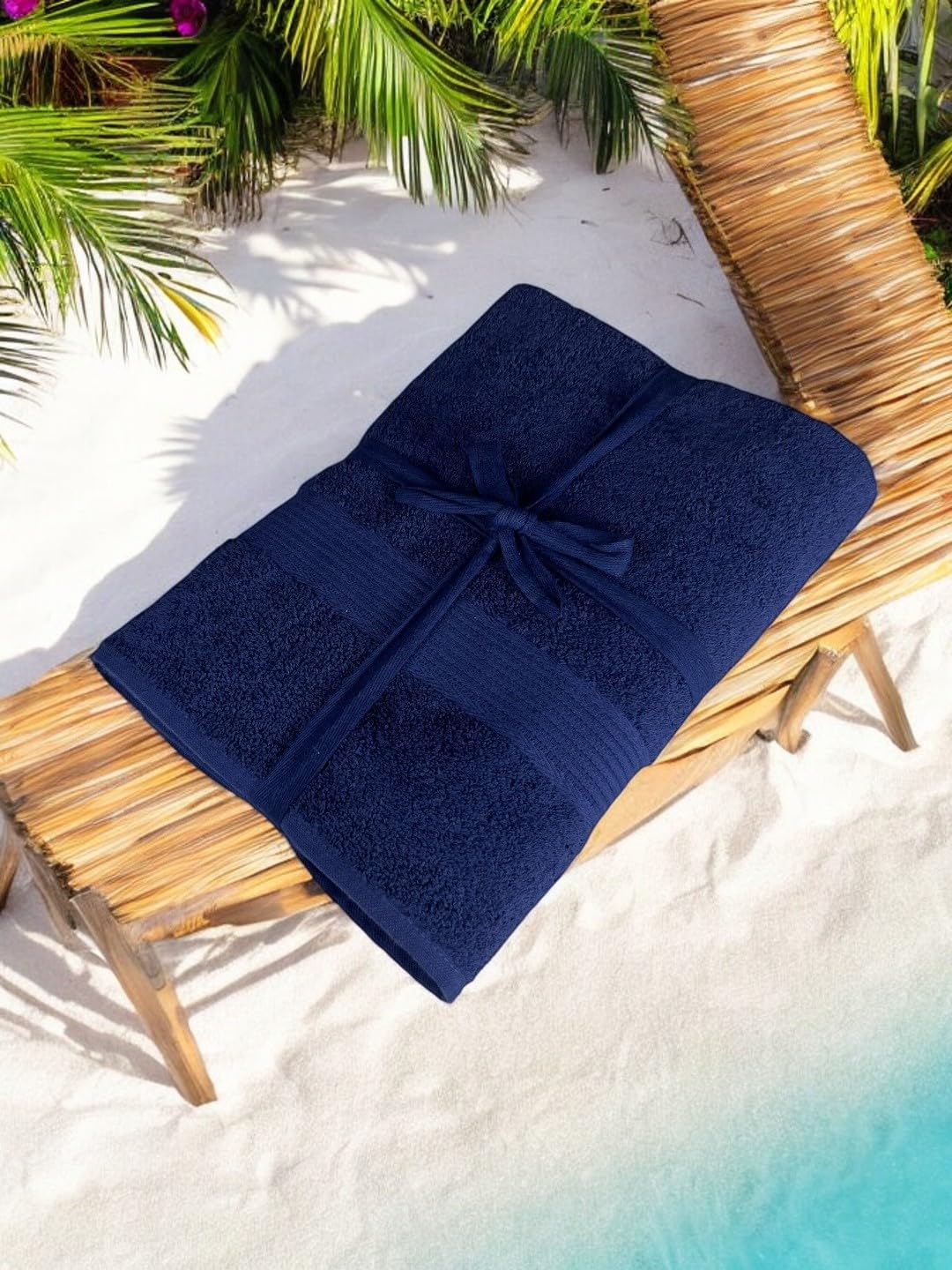 SENSES by Riba Cotton Towel Set 350 GSM - Navy Blue, 3 Pcs| 1 Bath +1 Hand + 1wash Towel Combo | Super Soft, Absorbent, Lightweight, Antimicrobial, Low Linting