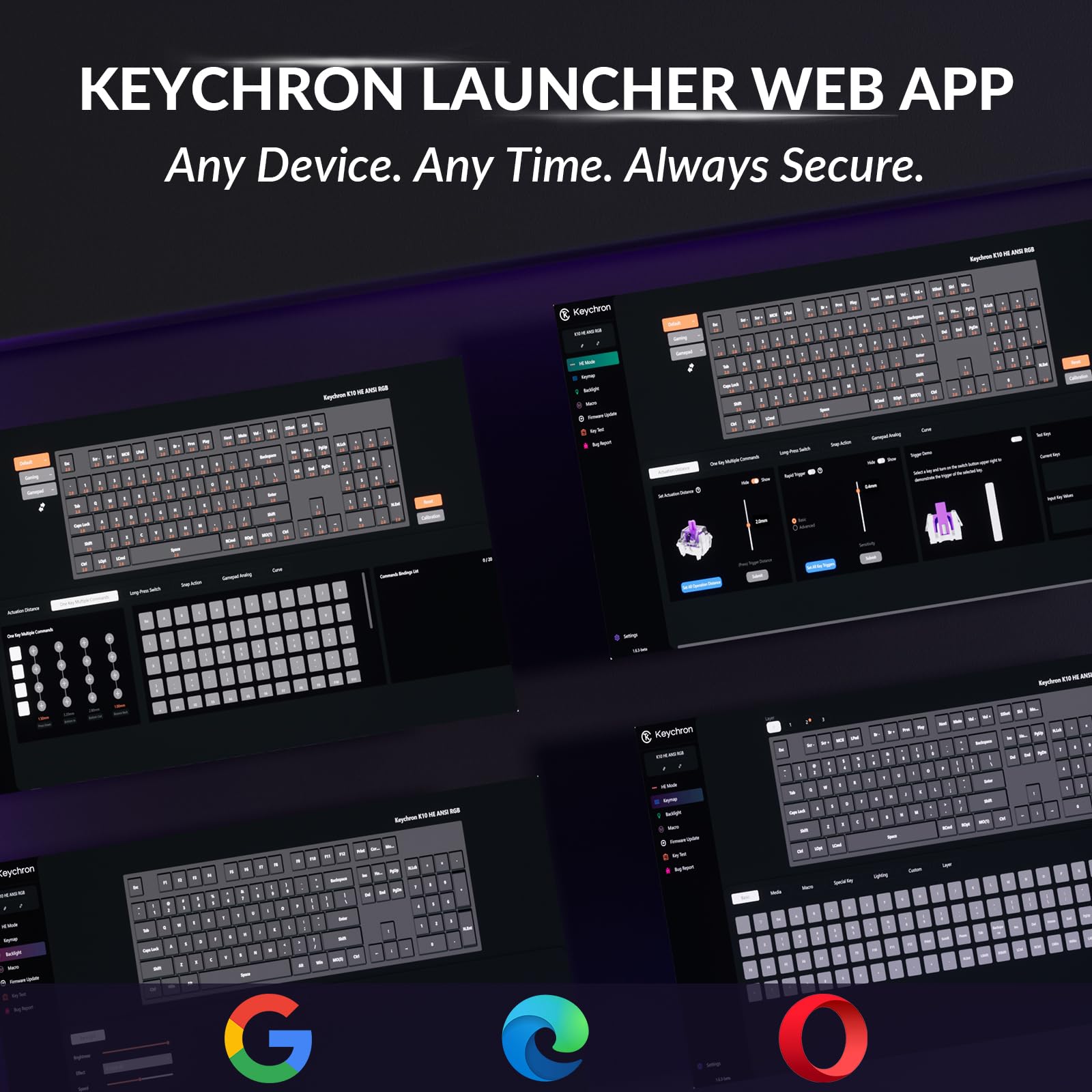 Keychron K10 HE Rapid Trigger Gaming Keyboard Wireless, Hall Effect Magnetic Switch Hot Swappable, 2.4 GHz/Bluetooth/Wired Adjustable Actuation, Full-Size Custom RGB for Mac Windows Linux