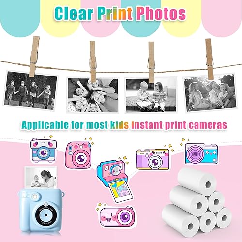 Miniatura 31 de 12 rollos de cámara de impresión instantánea para niños, papel de impresión térmica Hikkon para impresión fotográfica, impresión HD para la mayoría