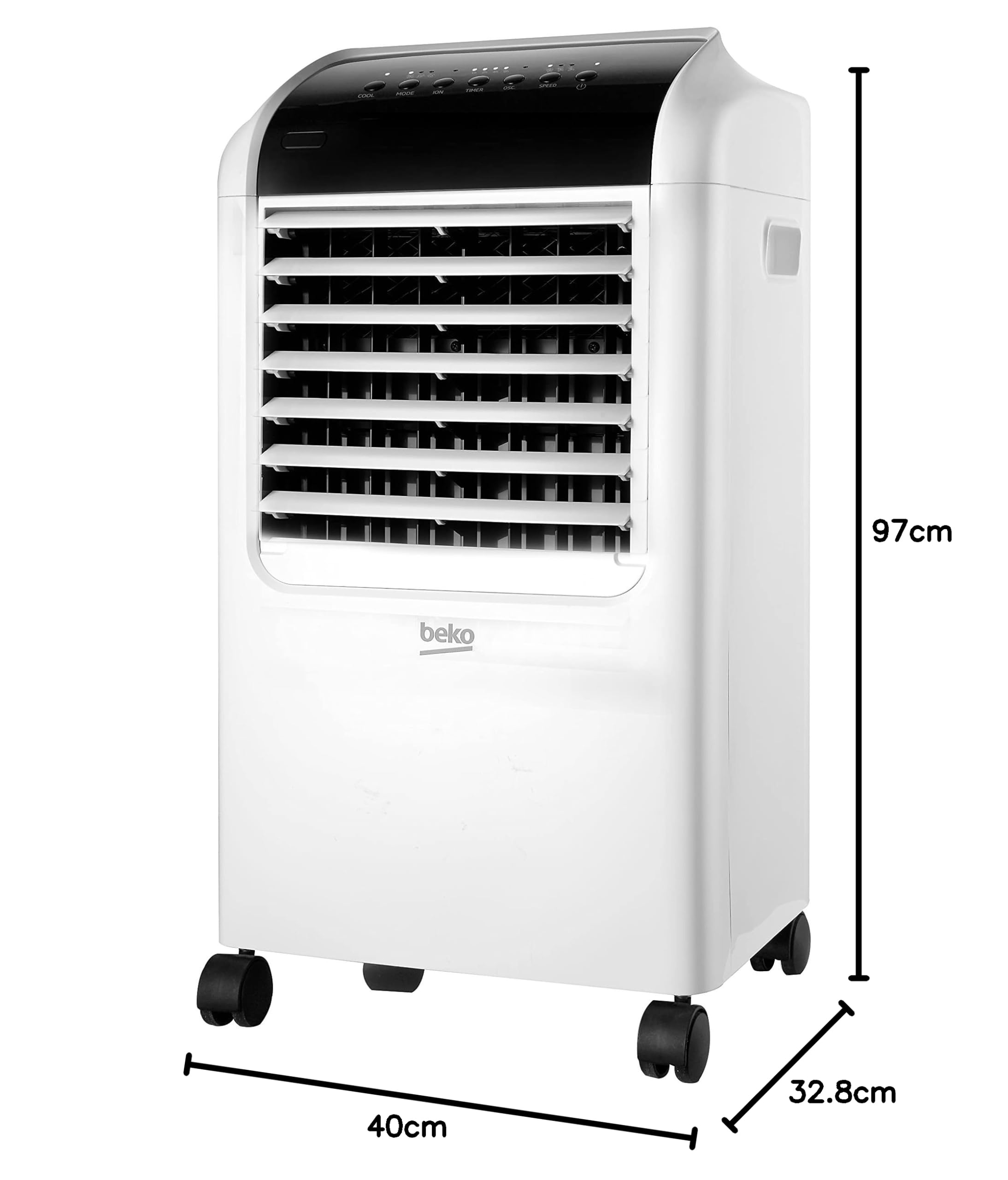 Beko - EFE6030W - Air Cooler, Ventilazione e Umidificazione, 8 Litri, 3 Velocità - Bianco, 40 x 32,8 x h97 cm