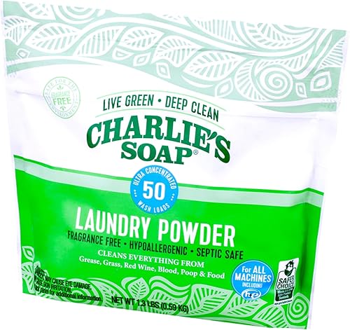 Miniatura 6 de Charlie's Soap Polvo de lavandería (50 cargas, 1 unidad) hipoalergénico detergente en polvo de limpieza profunda, ecológico, seguro y eficaz