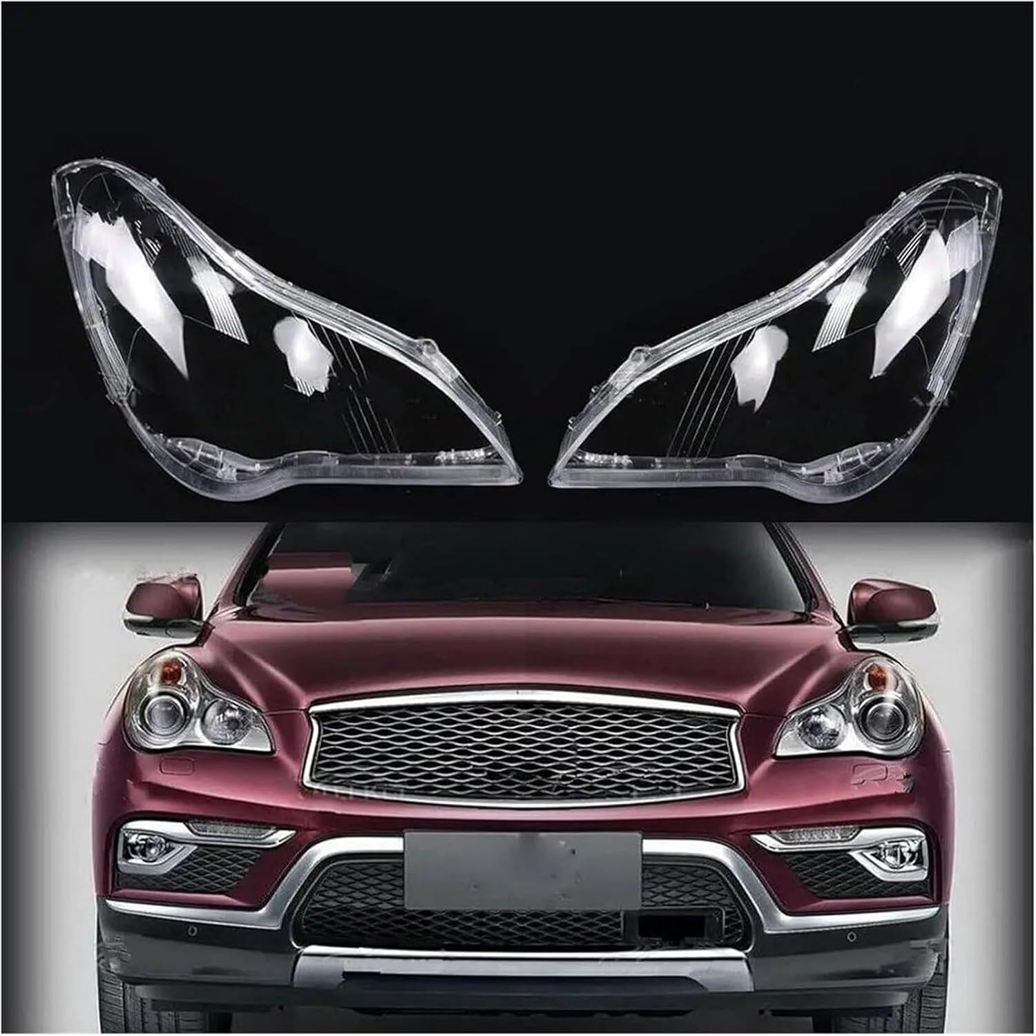 Car Headlight Lens Cover for QX50 for EX25 for EX35 2008-2015 Car Headlamp Cover Headlights Lens Transparent Lampshade