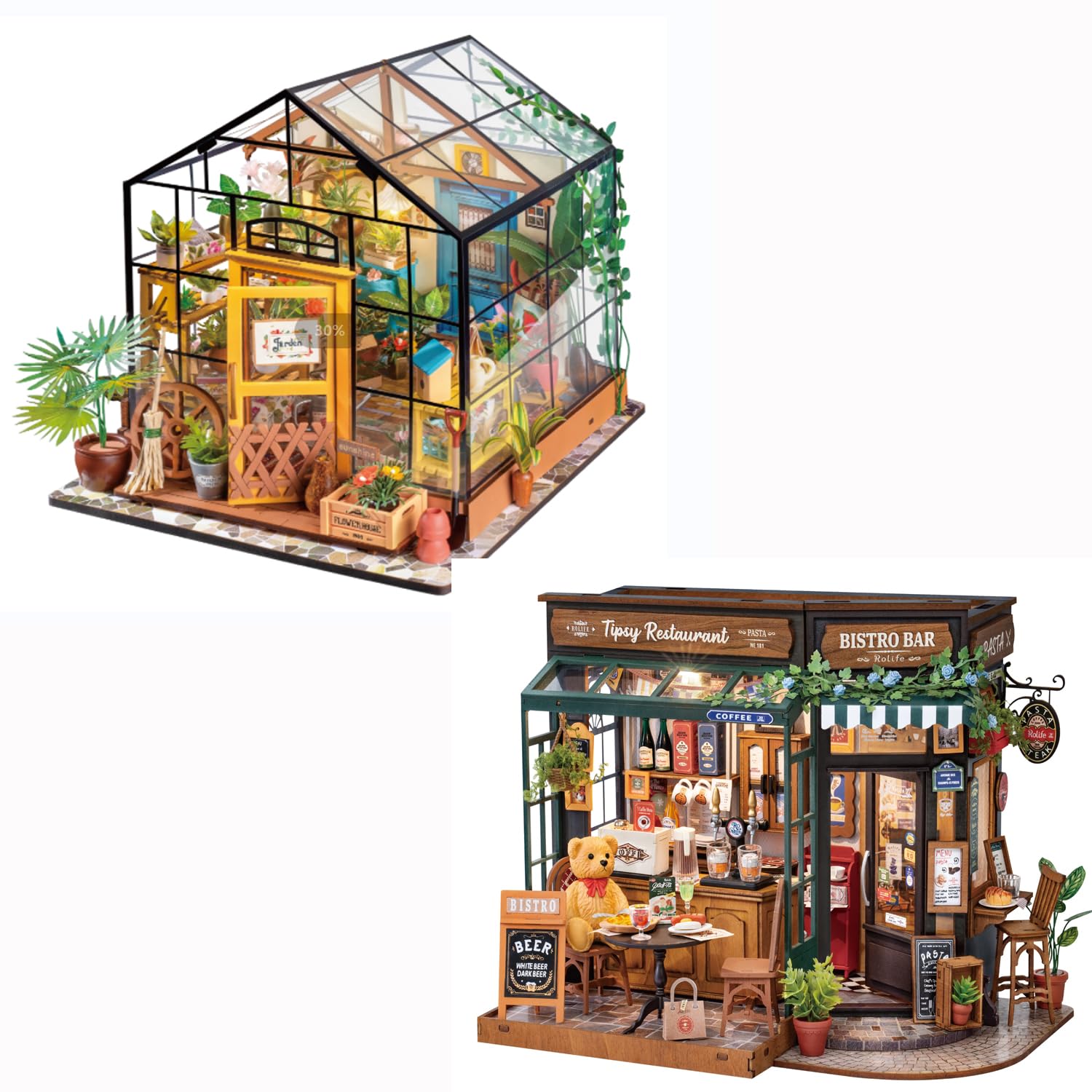 Amazon.com: ROBOTIME DIY Dollhouse Wooden Miniature Furniture Kit