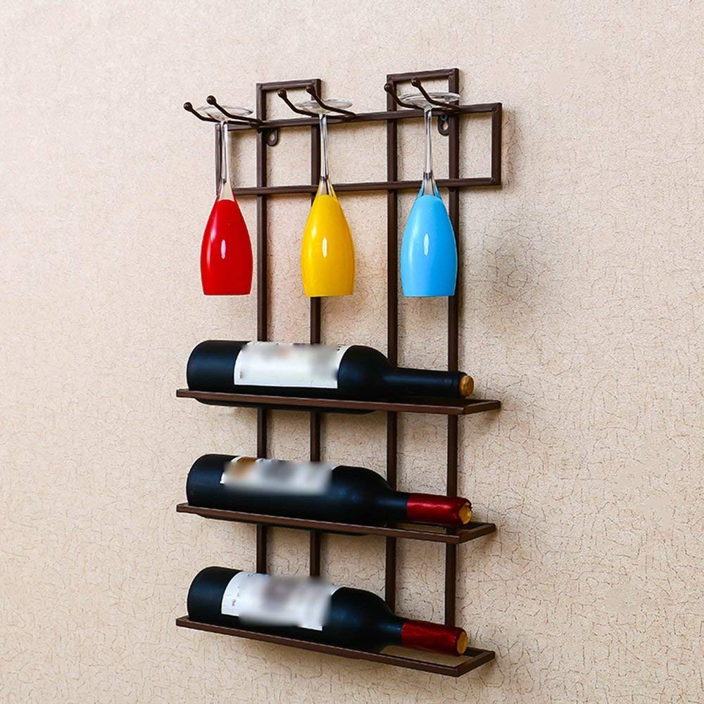 Porte-verre à vin mural bronze avec support suspendu créatif décoration