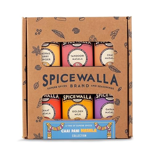 Spicewalla Masala Indian Spice - Paquete de 6 | Chai Masala, Tandoori Masala, Garam Masala, Chaat Masala, Pakora Masala, Madras Curry en polvo, sin