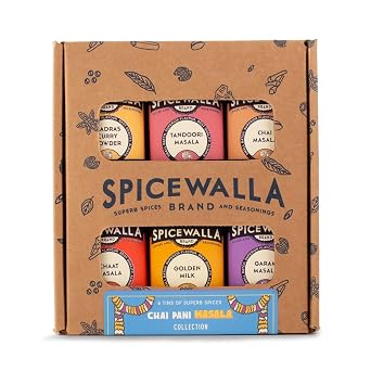 Spicewalla Masala Indian Spice 6 Pack | Chai Masala, Tandoori Masala, Garam Masala, Chaat Masala, Chai Masala, Madras Curry Powder | Non-GMO, Indian Spices Gift Set