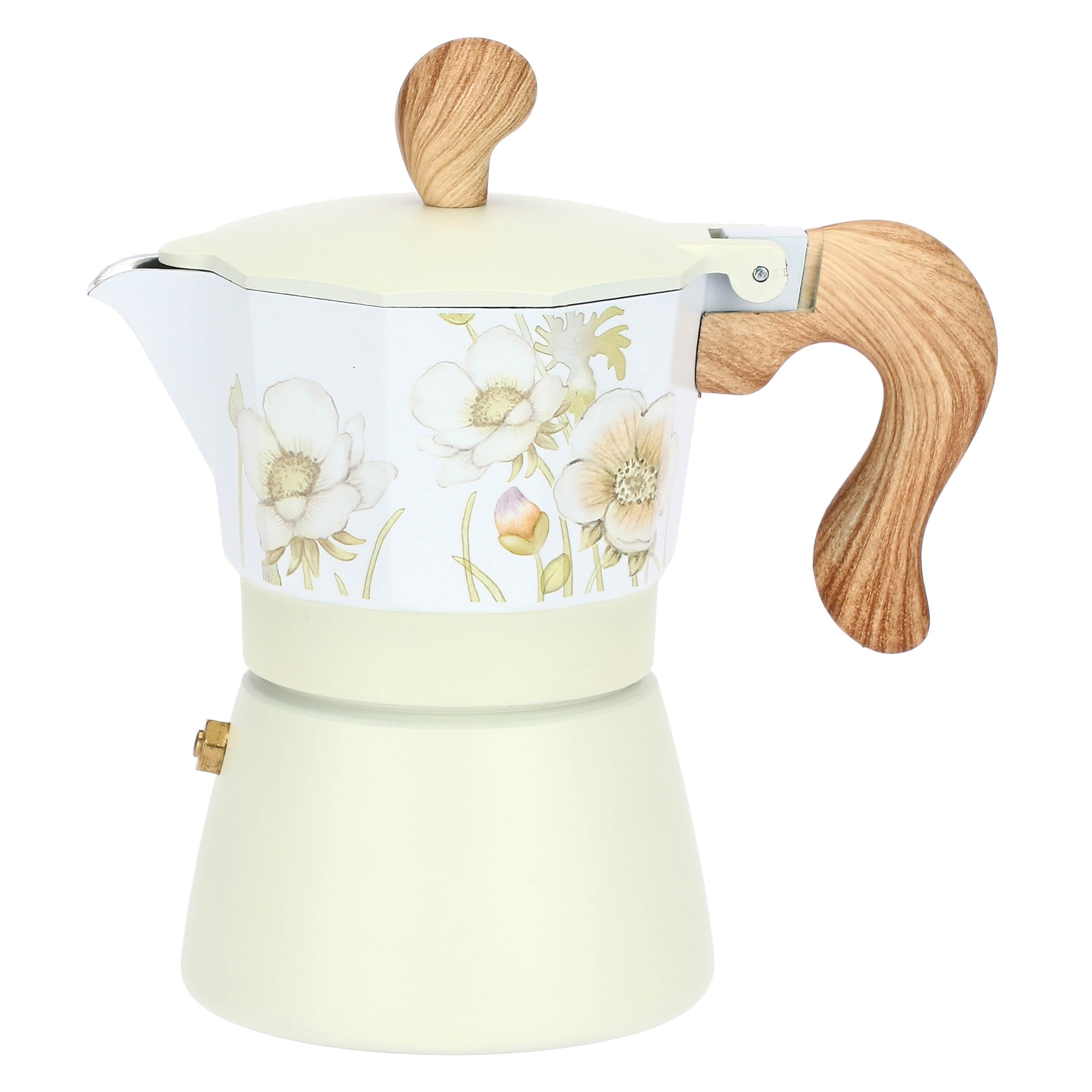 THUN - Caffettiera per induzione Bloom - D9x16,5H cm - Alluminio, fondo in acciaio inox, nylon, silicone.