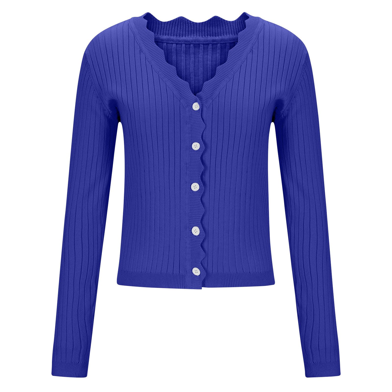 Generico Cardigan Donna Elegante Maglione Leggero con Bottoni Manica Lunga | Tessuto morbido e piacevole sulla pelle, comfort quotidiano, vestibilità comoda, ideale per casa ufficio e tempo libero