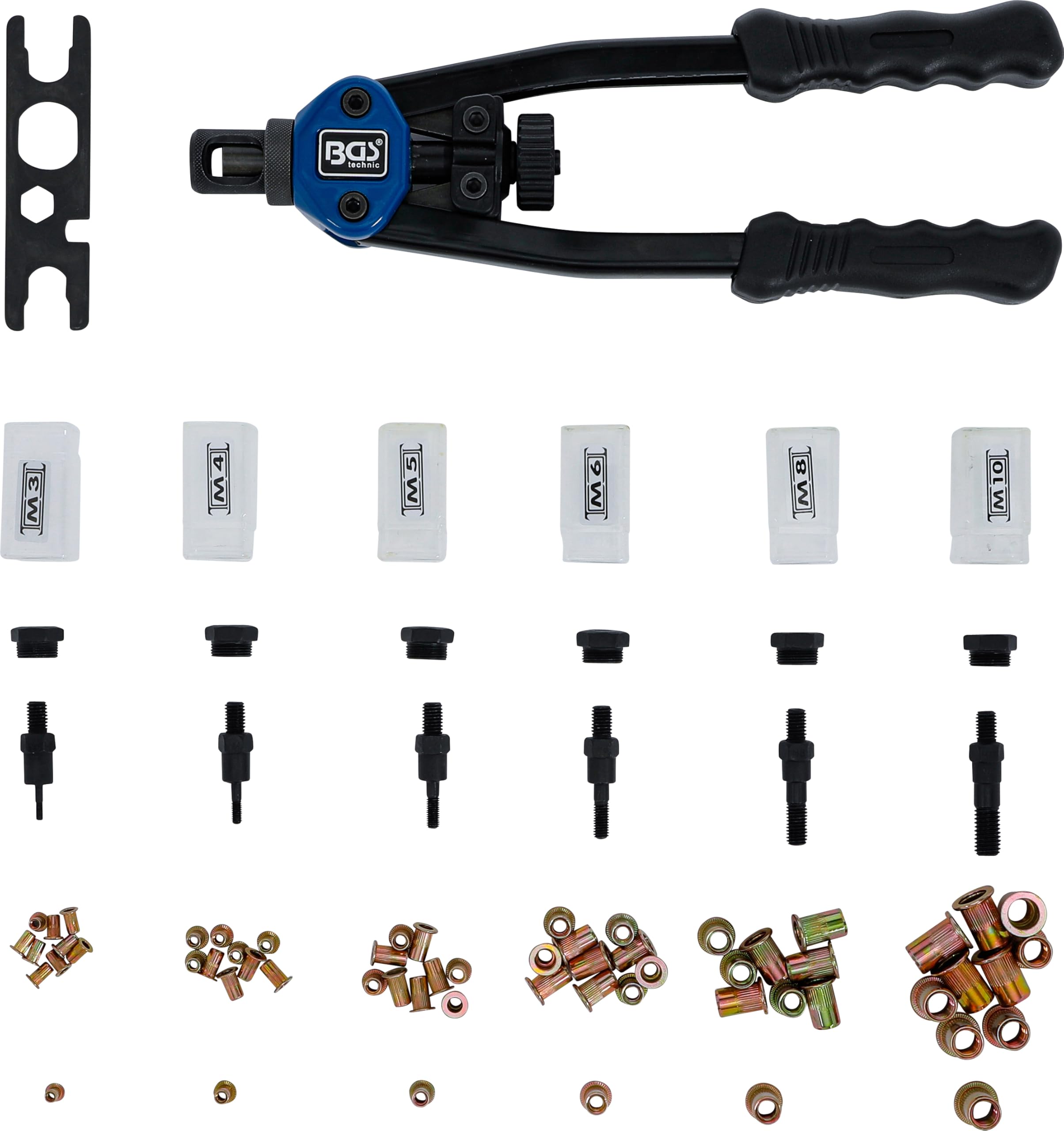 BGS 408 | Set rivettatrice per rivetti filettati | M3 - M10 | 68 pz.