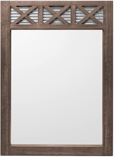 Autumn Alley Espejo de baño de granja espejo rústico espejo de tocador baño y dormitorio decoración de casa de campo espejo de madera para puerta de