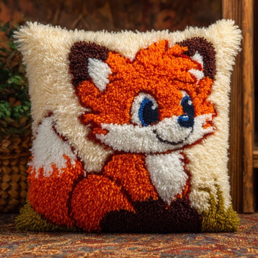 Wallustrioaw Animal Little Fox Latch Hook Kits For Adults,