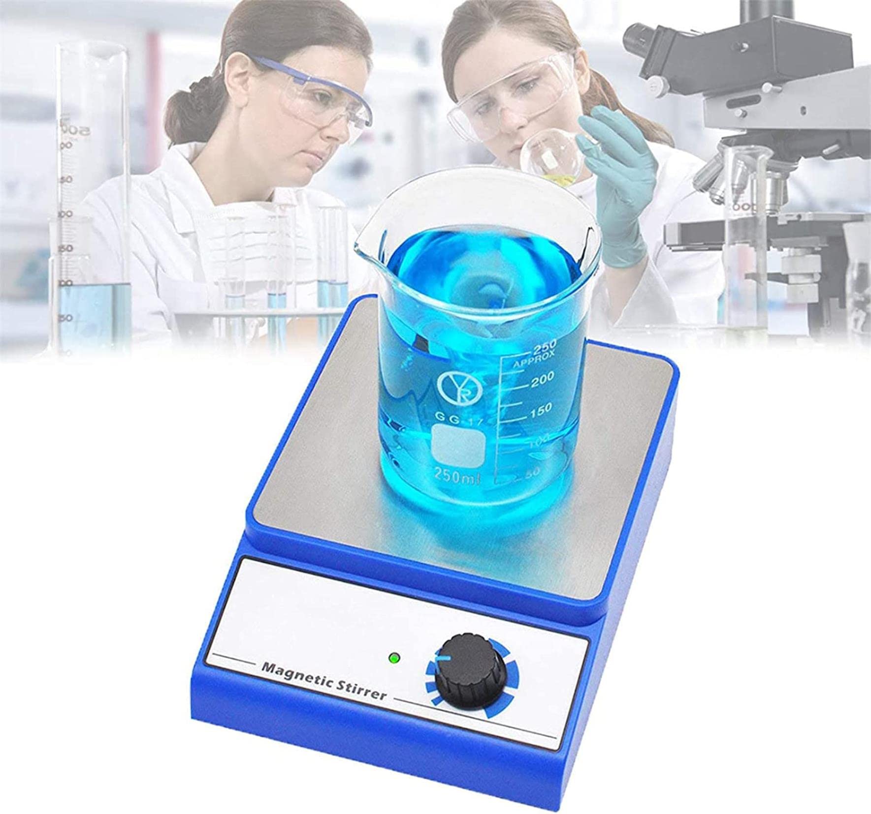 Mini mieszadło magnetyczne, bezstopniowa prędkość mikser magnetyczny z mieszadłem, mieszadło laboratoryjne 3000 obr./min maks. pojemność mieszania 3000 ml do badań
