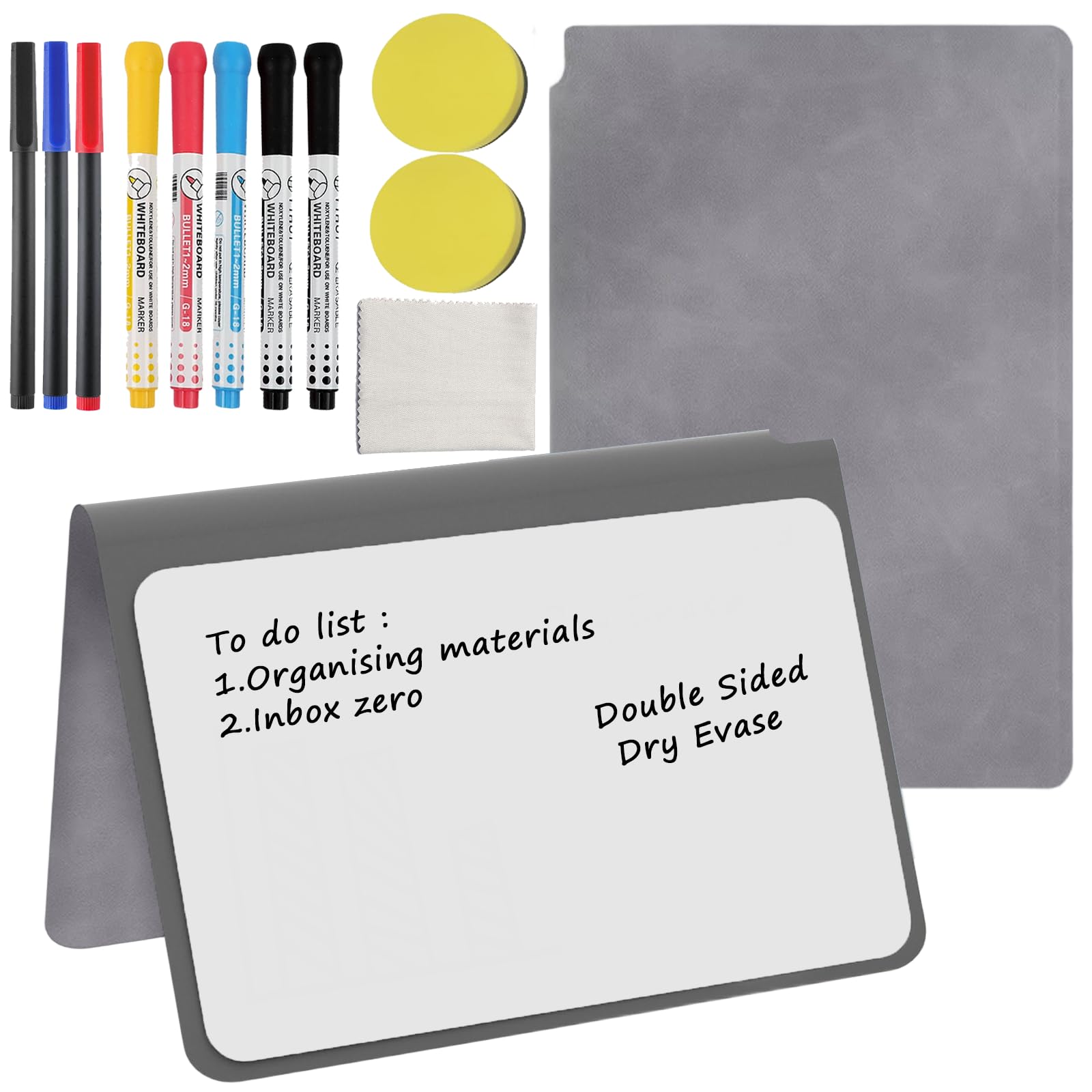 Small Whiteboards A5 Whiteboard Notebook, Mini Desk White Boards with Erasable Pens, Double Sided Portable Memo Whiteboard to-do List Reusable to Do List Notebook for School Office Desk Notes Message
