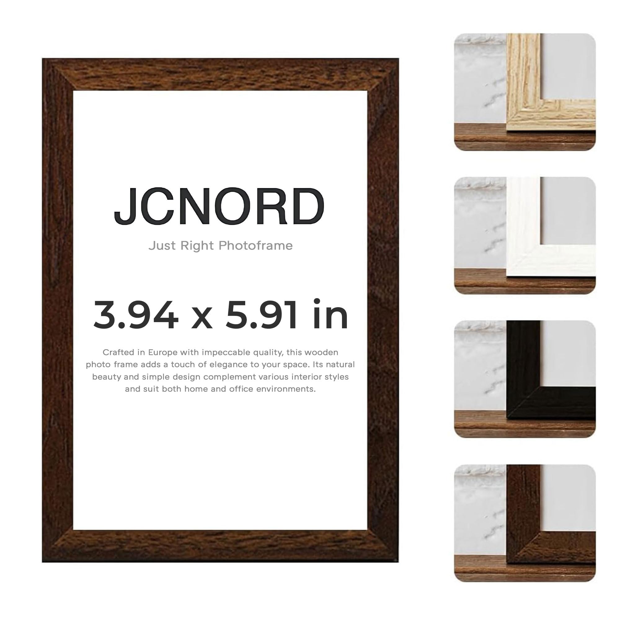 Jcnord Walnut Mdf Wooden Picture Frame 6X4 Inches (10X15 Cm) With Shatterproof Acrylic Glass | Modern Photo Frame For Walls And Tables