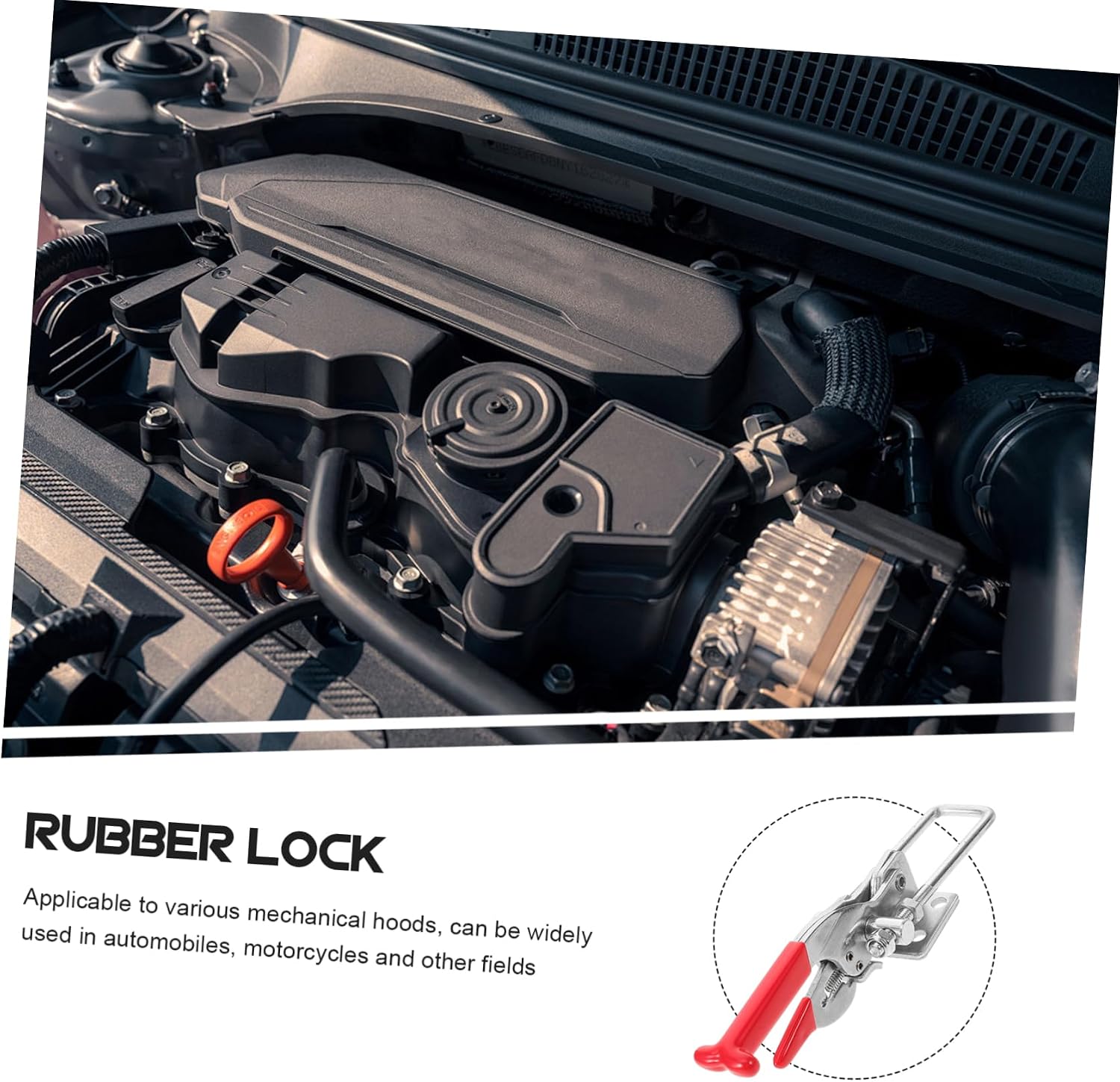 NUOBESTY Rubber T Handle Hasp Latch for Engine Hood Toolboxes Flexible Heavy Duty Lock Durable Vibration Reducing Draw Latch for Automotive Construction Equipment