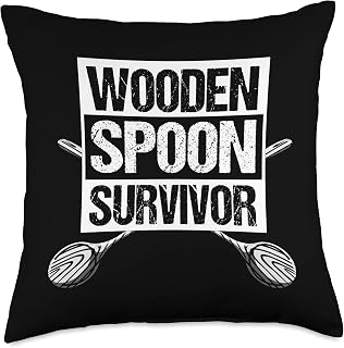 Funny Retro Vintage Wooden Spoon Survivor Throw Pillow