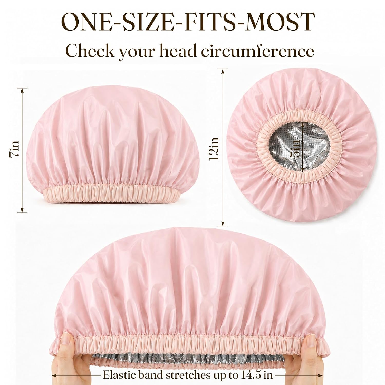 Waterproof Large Shower Cap for Women, Reusable Multi-Functional Bath Cap