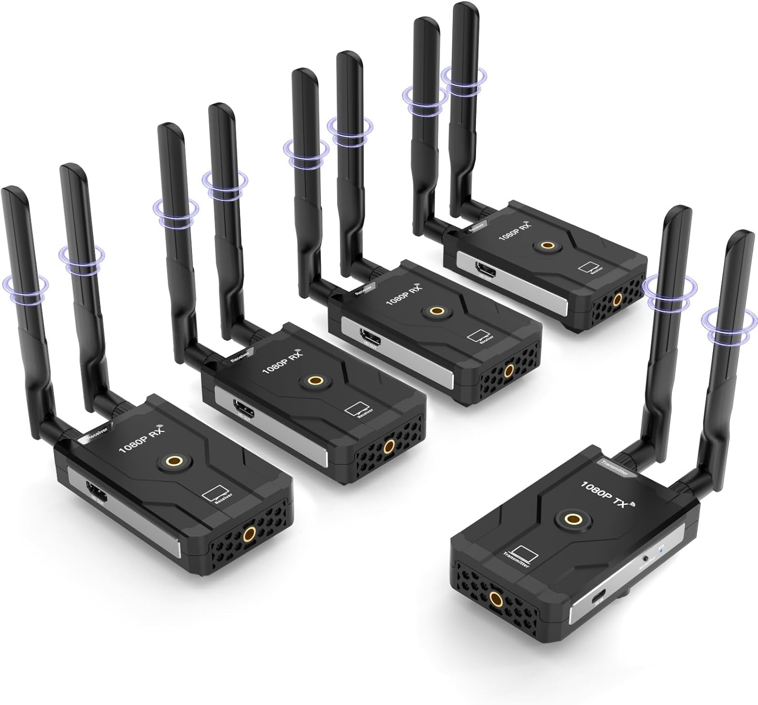 Wireless HDMI Transmitter and Receiver,656FT/200m Wireless HDMI Extender Kit with Loop Out,2.4/5.8GHz 1080P Full HD for Streaming from DSLR,Laptop,TV Box,PS4 to TV/Projector IR Support