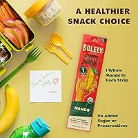 Vista 4 de Solely - Cecina orgánica de frutas de mango - 12 tiras de frutas envueltas individualmente - Cuero de fruta hecha de frutas secas - Snacks