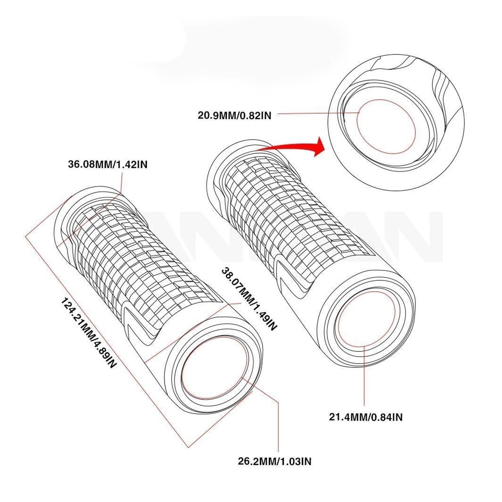 Manopole in gomma antiscivolo per manubrio moto Per YZFR125 2013 2012 2011 2010 2009 2008 7/8" 22MM Manopole Manubrio Motocicletta Terminali Manubrio Tappo(Q style)