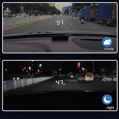 Miniatura 4 de OBD2 HUD - Pantalla de cabeza hacia arriba, pantalla de velocímetro HUD para automóvil, proyector de parabrisas, medidor multifunción, alarma de