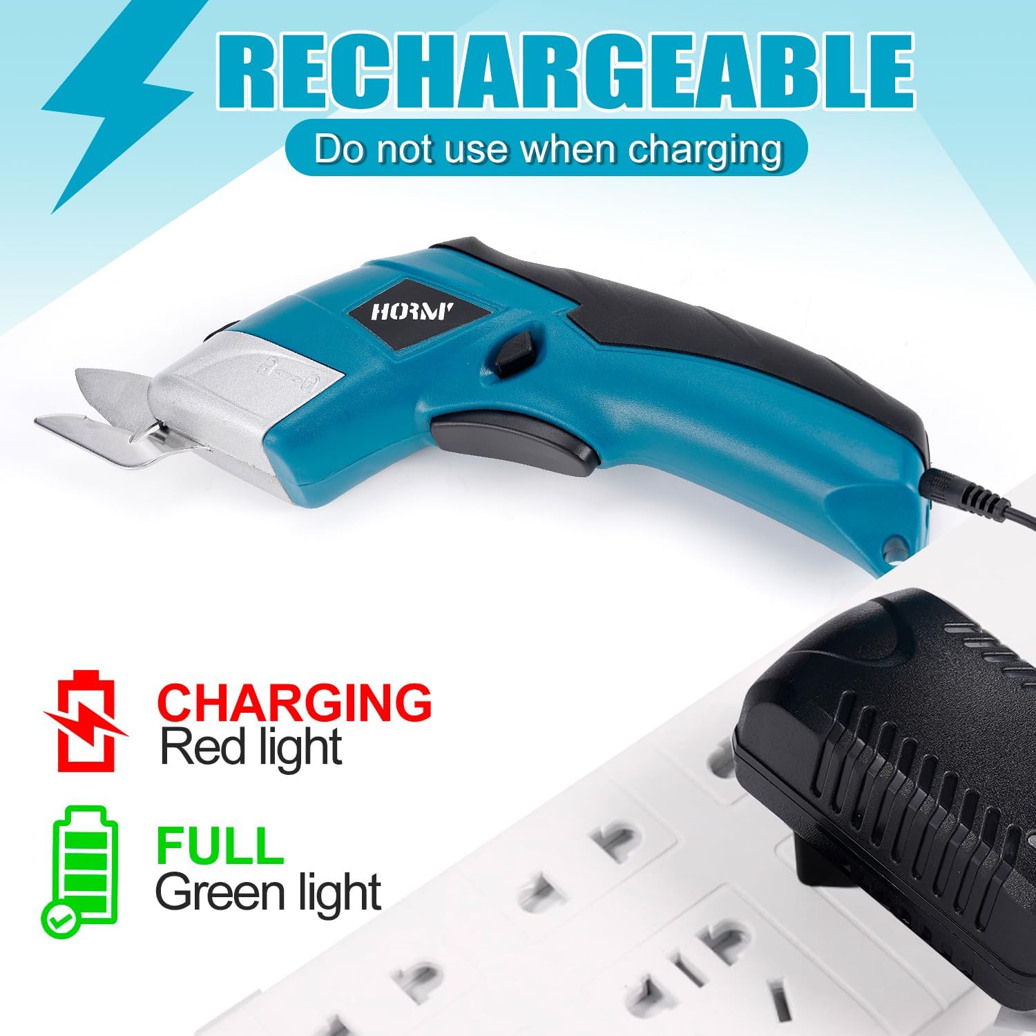 Cordless Electric Scissors,3.7V Fabric Cutter,Equipped with 2 Blades and 1 Charging line,Electric Cardboard Cutter for Fabrics,Cardboard,Carpets