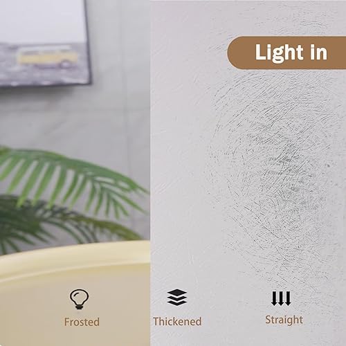 Miniatura 3 de Cortina corta para ventana de ducha, impermeable, de plástico resistente, de vinilo PEVA, con ganchos, esmerilada, 60 x 48 pulgadas