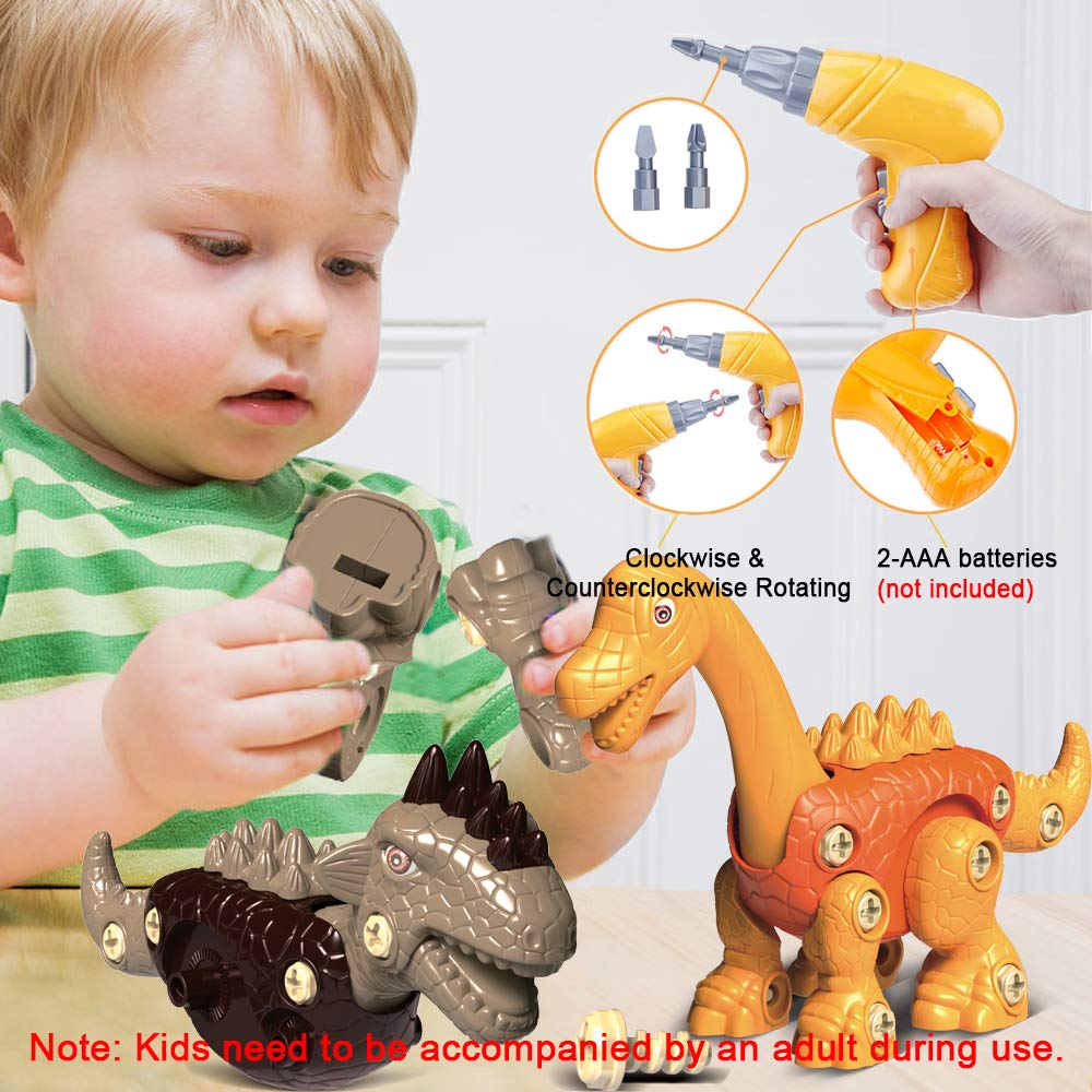 STAY GENT Take Apart Dinozaur Zabawki dla Dzieci z Elektryczny Wiercić, 3 Pakiety Majsterkowanie Dinozaur Edukacyjny Zabawki, Take Apart Zabawki dla 3-7 Lata Stary Chłopcy i Dziewczyny