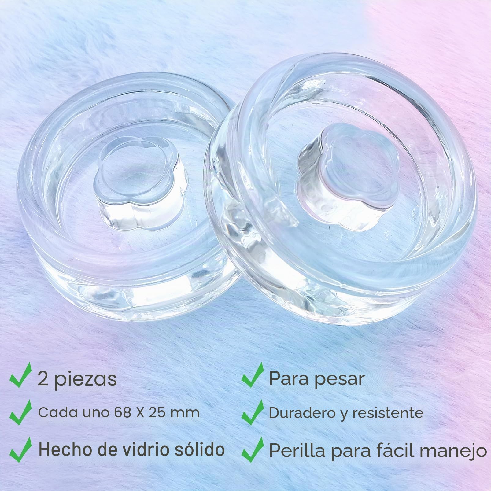 2 Pesos de Fermentación de Vidrio, Tarros de Fermentación de Boca Ancha de 7 cm para Eliminar el Exceso de Salmuera para Fermentar Encurtidos Chucrut