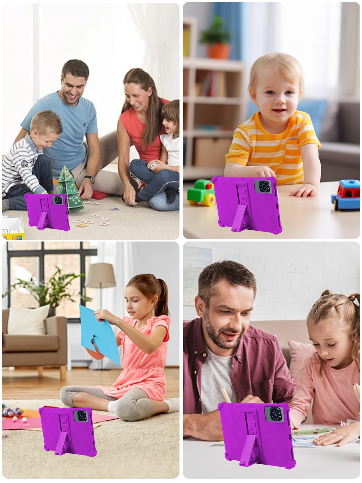 Funda protectora para tablet TABWEE T90/TABWEE T90EX de 11 pulgadas 2026, funda de silicona suave para niños de yystao con soporte ajustable (Violeta)