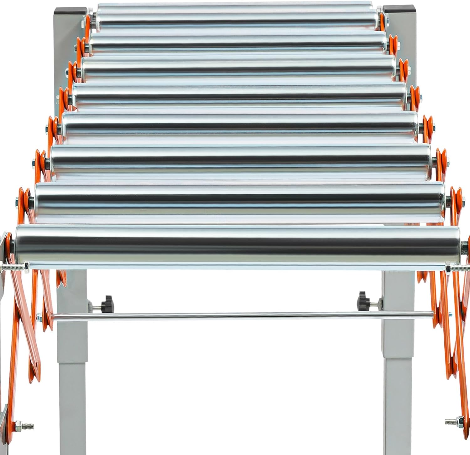 Adjustable Conveyor Table, Adjustable Conveyor Rollers Table Flexible and Extendable Conveyor Roller Stands with Hooks and Universal Wheels, 110.23lbs Capacity Industrial Drive Conveyor Belts