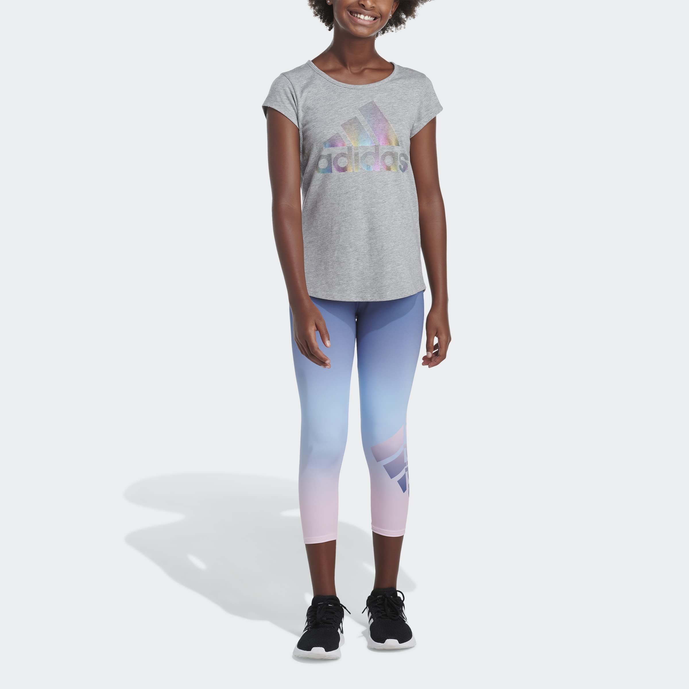 adidas Girls' AEROREADY 7/8 Ombre Tight, Crew Blue, X-Large (16)