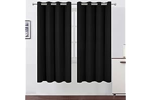 Heavy Blackout Curtains - LEMOMO Thermal Insulated Room Darkening Curtains 52 x 72 Inches
