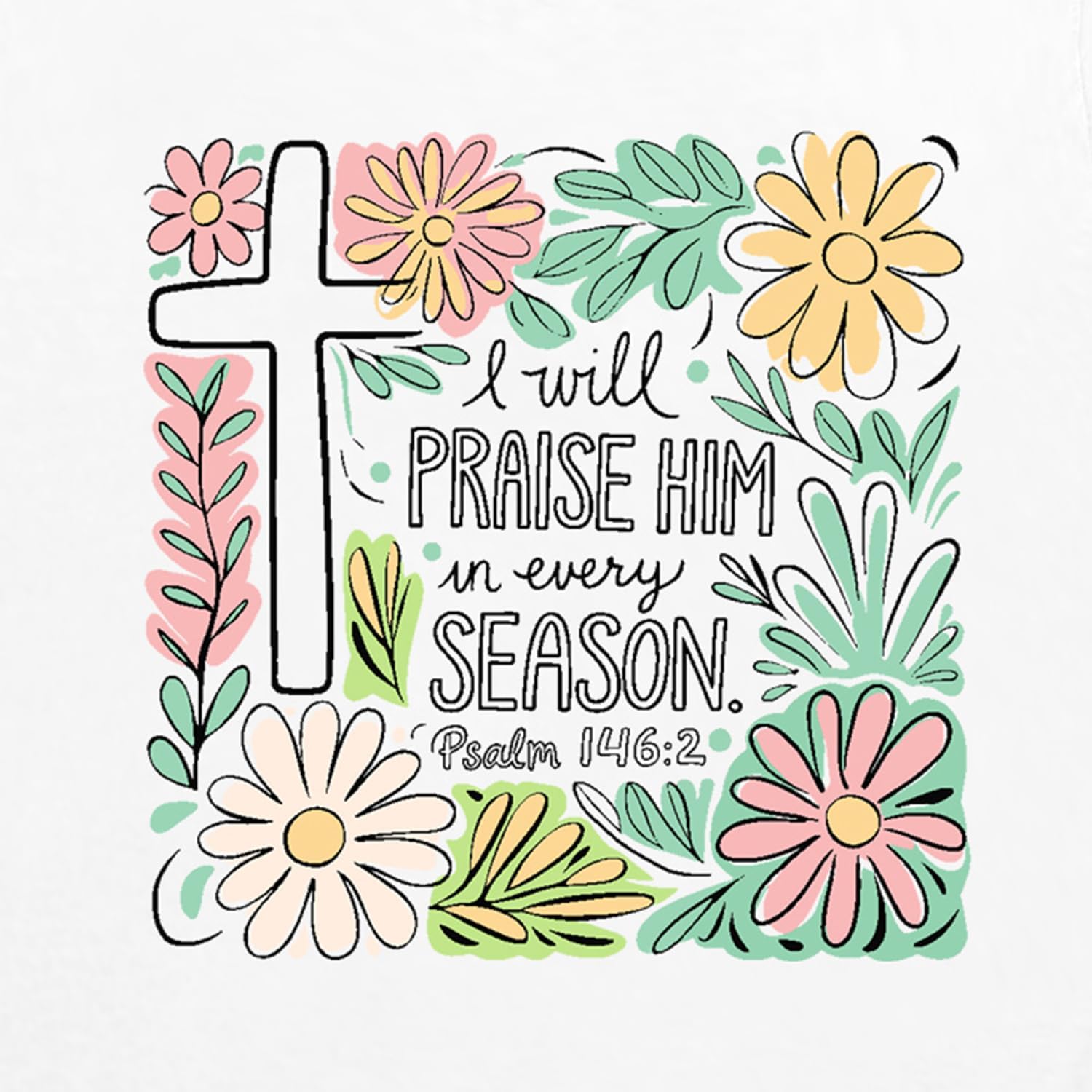 Christian Shirts for Women Jesus T-Shirt Praise God in Every Season Tee Tops - Image 5