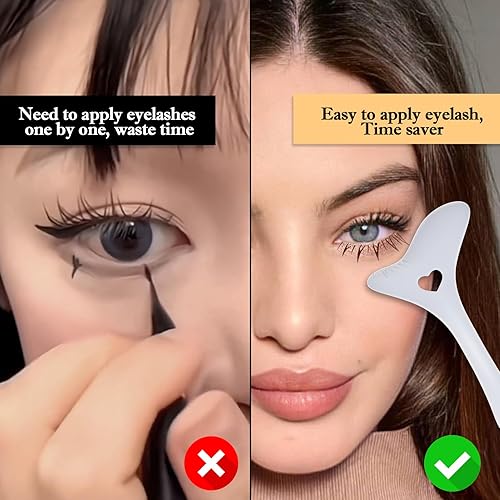 Miniatura 3 de Juome Herramienta de sello reutilizable para delineador de ojos inferior, 2 piezas, herramientas de sellos de pestañas inferiores, extensiones de