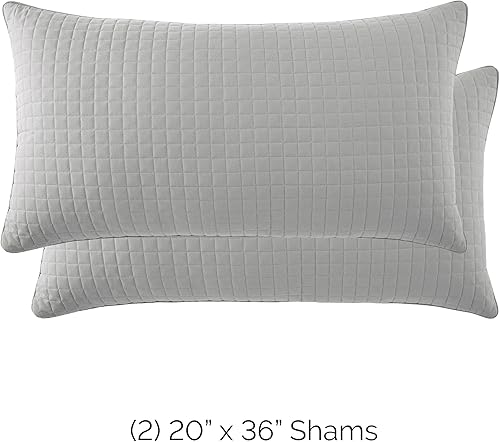 Vista 19 de Fundas Southshore Fine Linens Vilano Springs, para almohada, acolchadas, Microfibra, Pizarra, 20" x 36" 01 - Blanco brillante