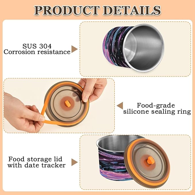 ALAZA Dispensador de Alimentos 30 oz Acero Inoxidable con Tapa miniatura 6