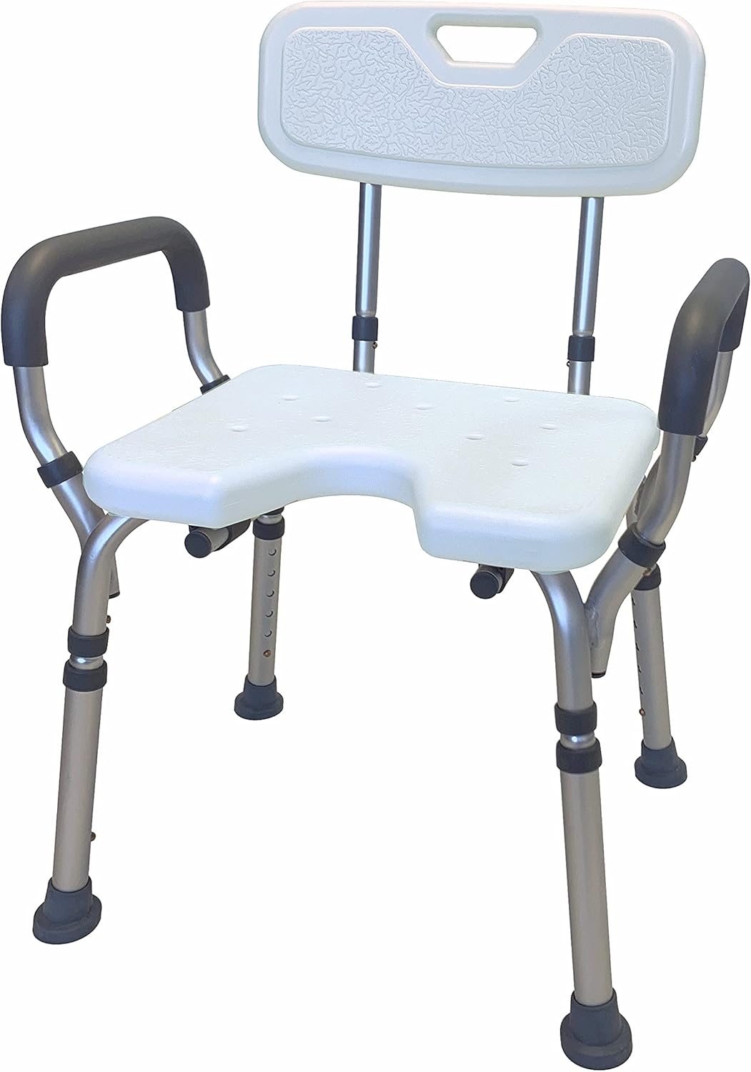 Tuffcare Deluxe Armed Shower & Bath Chair with Back & Arms, Snap On Tool Free