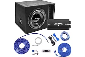 Skar Audio 12 Inch Complete Bass Package, 2500 Watt Subwoofer with Enclosure and Amplifier