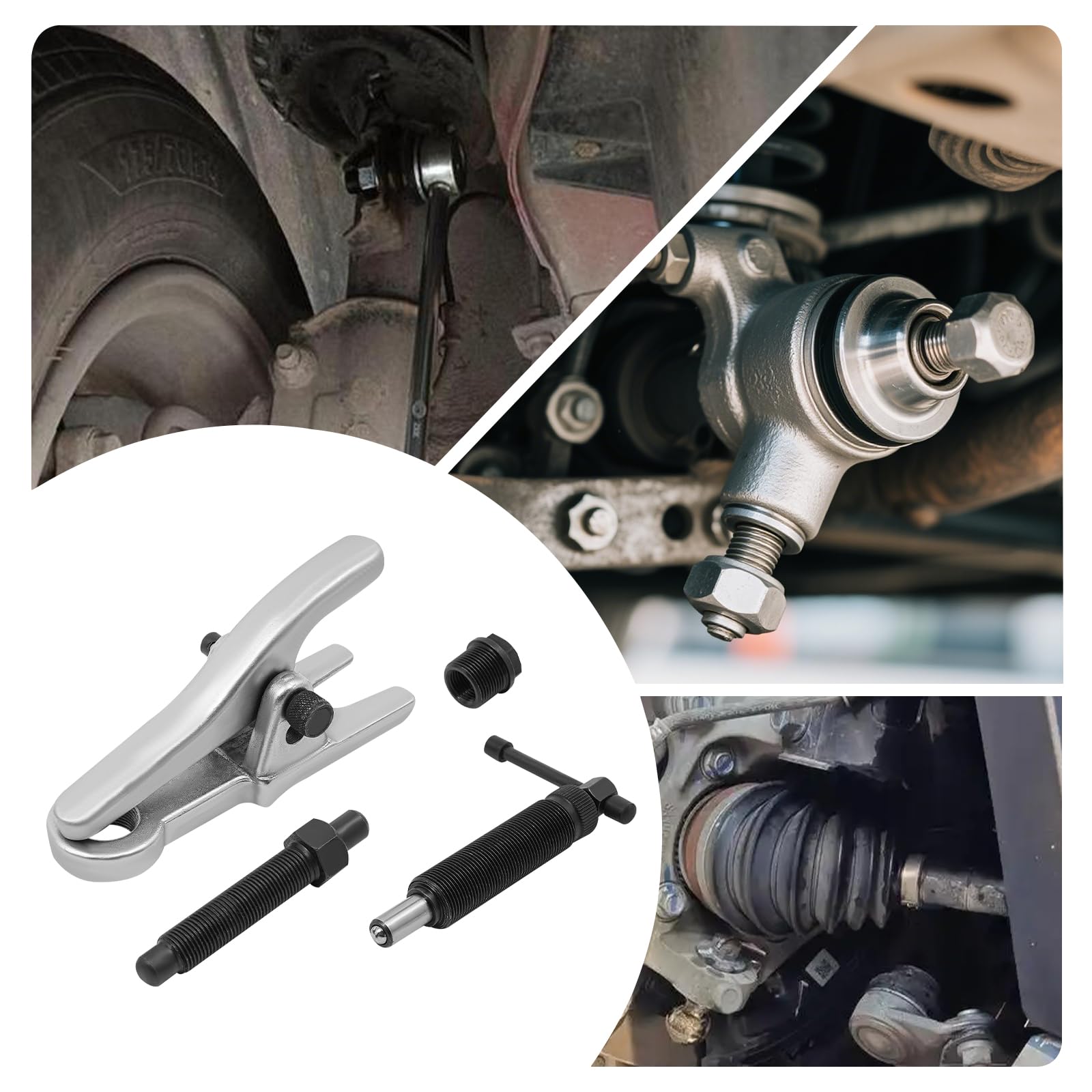 Separatore giunto sferico professionale 1t forza di pressione | acciaio CRV trattato termicamente 32/52 mm doppia apertura + borsa per il trasporto – per teste a sfera fino a 22 mm, manico
