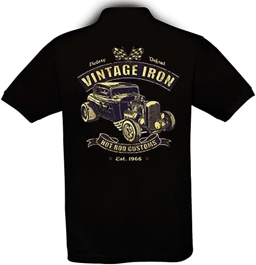 Ethno Designs Vintage Iron Mens Hot Rod Polo Shirt Old