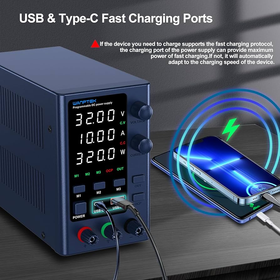 WANPTEK POWER DC Power Supply Variable 0-32V 0-10A Bench