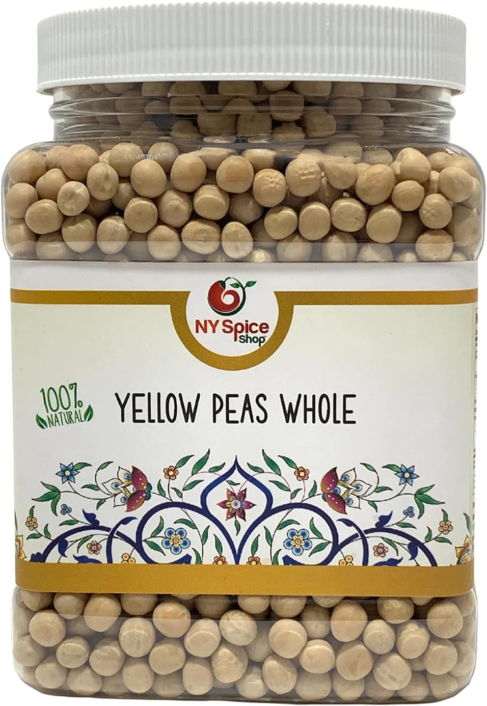 NY SPICE SHOP Whole Yellow Peas - 1.5 Pound (lbs.) Dry Yellow Peas - Pure & All-Natural Beans - Healthy & Delicious - Protein & Fiber Rich Peas - Great for Soup, Stews, & Curries
